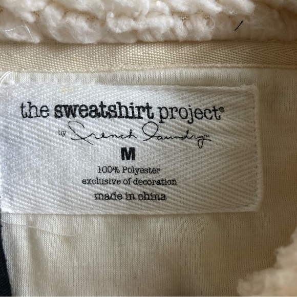 The Sweatshirt Project Women’s Cream Sz M Sherpa Fleece Jacket Full Zip W Pocket - Picture 3 of 5